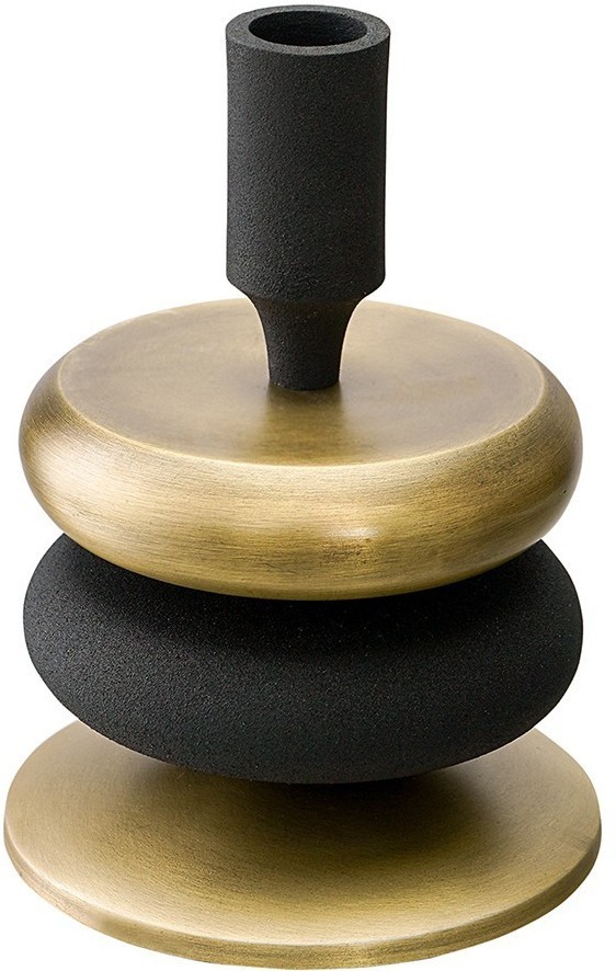 Подсвечник stone, 17 см, черный/античная латунь (76295)