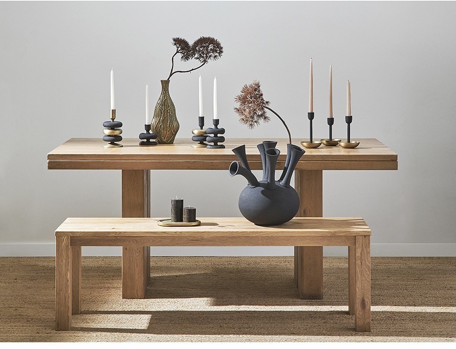 Подсвечник stone, 17 см, черный/античная латунь (76295)