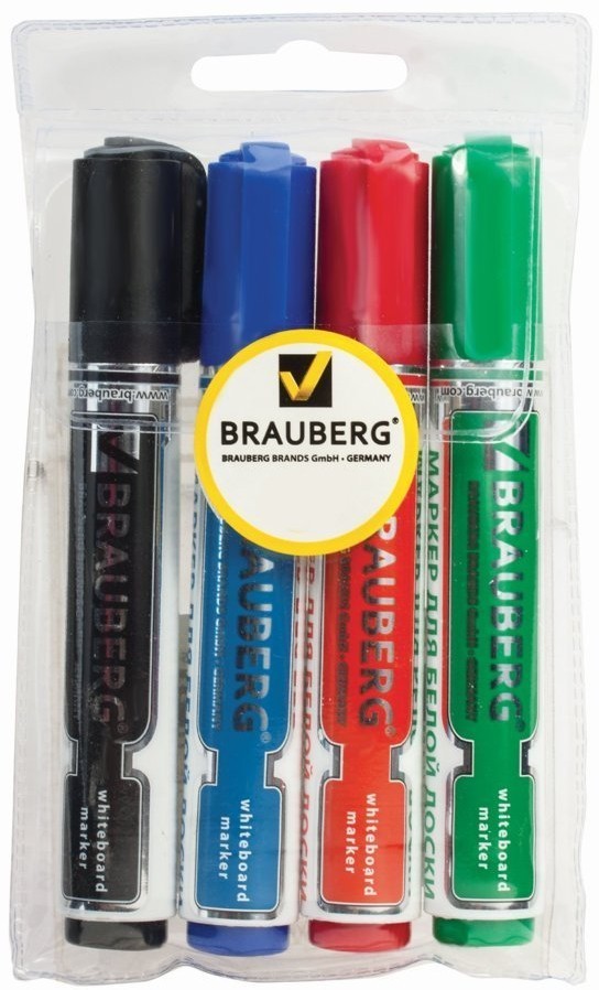 Маркеры для доски Brauberg Neo с клипом 5 мм 4 цвета 150491 (3) (65692)