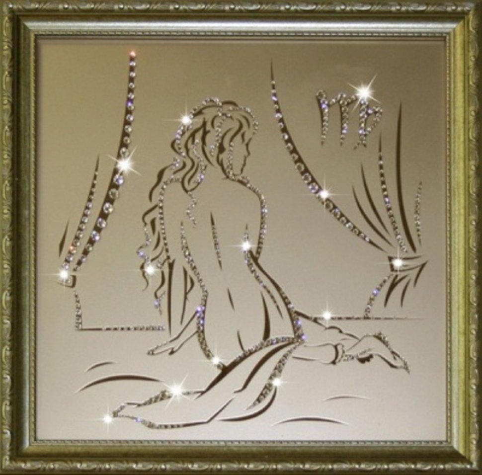 Картина Дева 35х35 см с кристаллами Swarovski (1137)