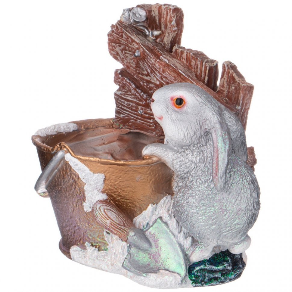 Кашпо"заяц с ведром у забора" 24*22*20см Lefard (169-745)