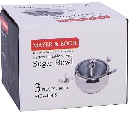 Сахарница 3пр 290мл нерж/ст стекло Mayer&Boch (40505)
