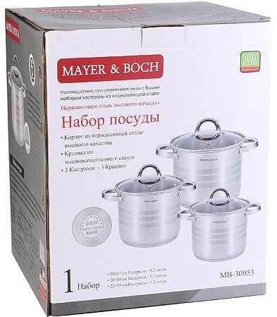 Набор посуды 6пр 4,3+5,7+7,2 л Mayer&Boch Mayer&Boch (30953)