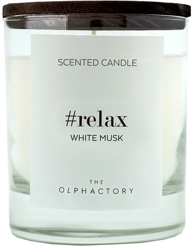 Свеча ароматическая the olphactory, relax black, Белый мускус, 40 ч (68229)