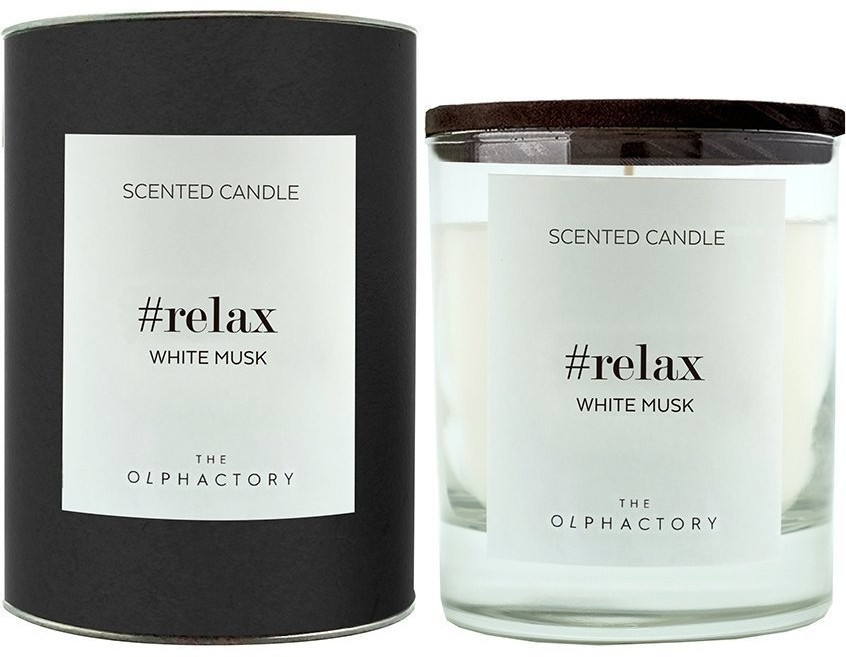 Свеча ароматическая the olphactory, relax black, Белый мускус, 40 ч (68229)