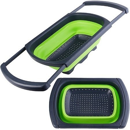 Дуршлаг с выдвиж. ручками, ЗЕЛЕН.MB (31488-1)