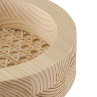 Поднос из дерева и ротанга круглый woodnes, D15 см, светлое дерево (74808)