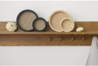 Поднос из дерева и ротанга круглый woodnes, D15 см, светлое дерево (74808)