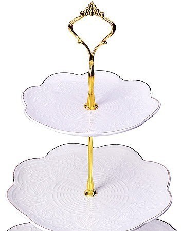 Конфетница 3-х ярусная 15х19,5х25см фарфоровая LORAINE (60005)