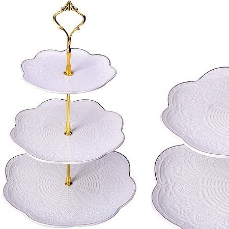 Конфетница 3-х ярусная 15х19,5х25см фарфоровая LORAINE (60005)