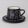 Чайный набор lefard на 1 персону "коты" цвет черный (756-475)