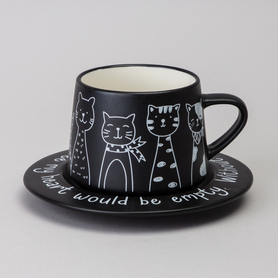 Чайный набор lefard на 1 персону "коты" цвет черный (756-475)