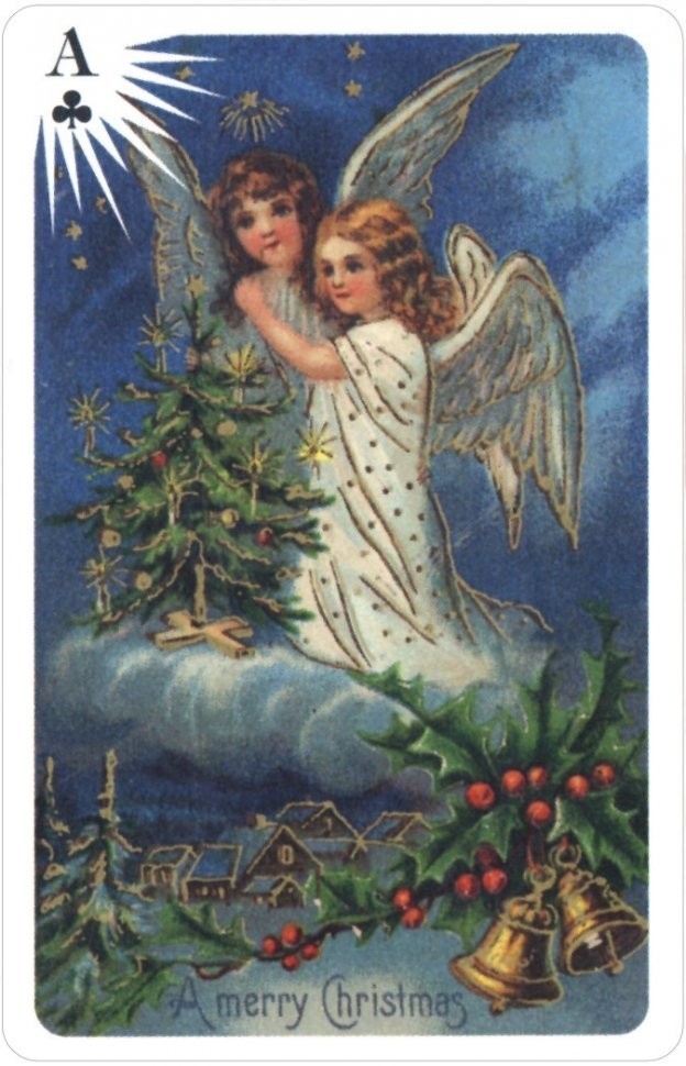 Карты "Old Time Christmas Angels Deluxe Double Bridge Deck" (47099)
