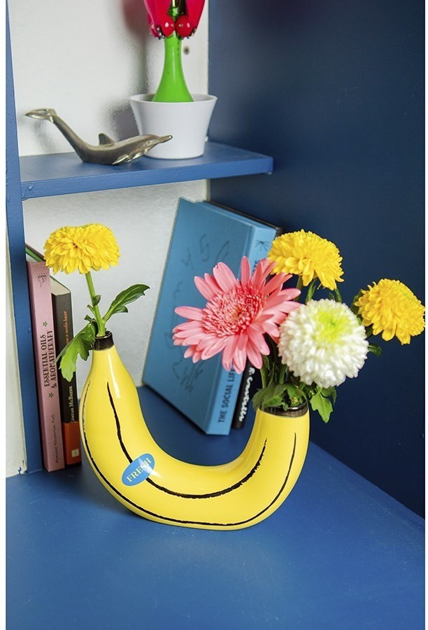Ваза для цветов banana, 19 см, желтая (75711)