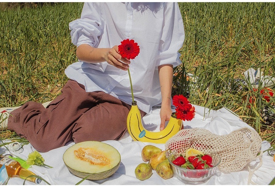 Ваза для цветов banana, 19 см, желтая (75711)