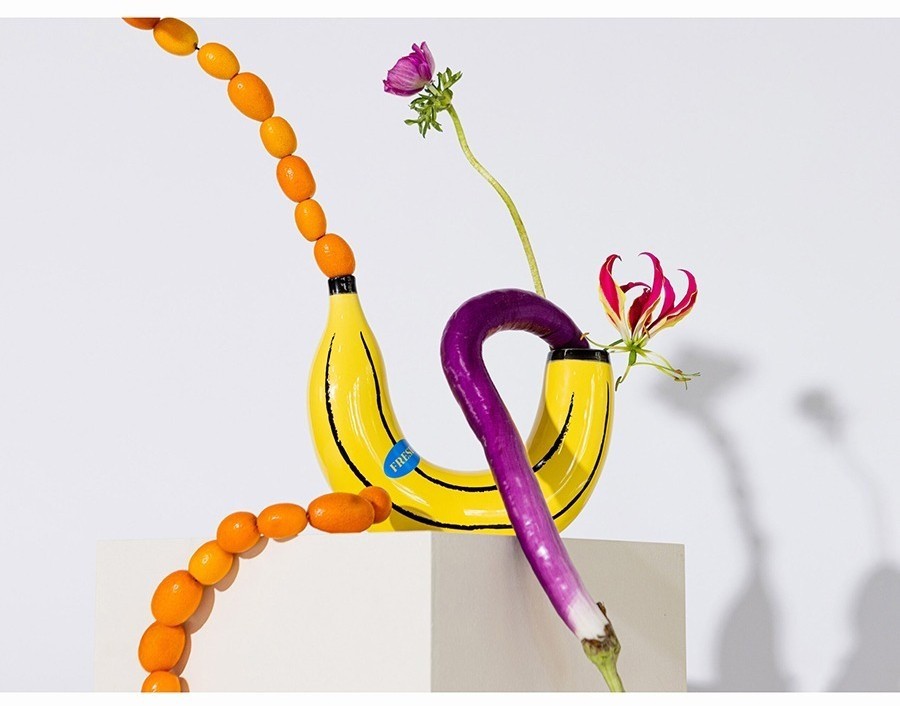 Ваза для цветов banana, 19 см, желтая (75711)