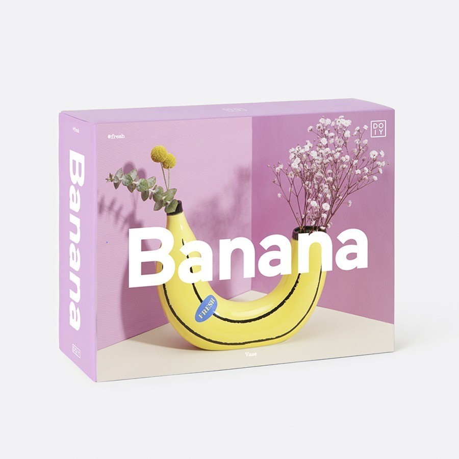 Ваза для цветов banana, 19 см, желтая (75711)