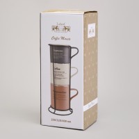 Набор кружек lefard 3шт на метал.подставке 250/320/400мл (756-471)