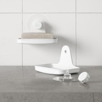 Мыльница для душа настенная flex adhesive, белая (77091)