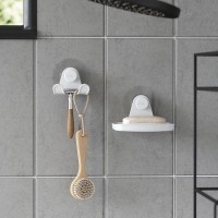 Мыльница для душа настенная flex adhesive, белая (77091)