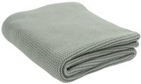 Плед из хлопка жемчужной вязки мятного цвета из коллекции essential, 130х180 см (65885)