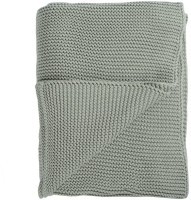 Плед из хлопка жемчужной вязки мятного цвета из коллекции essential, 130х180 см (65885)