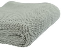 Плед из хлопка жемчужной вязки мятного цвета из коллекции essential, 130х180 см (65885)