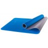 Коврик для йоги FM-201, TPE, 173x61x0,4 см, синий/серый (129913)
