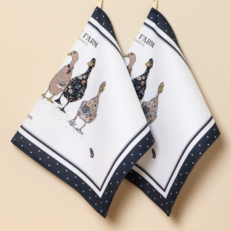 Набор полотенец "family farm",синий ,40х70см твил,100% хлопок, Lefard (850-742-62)