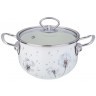 Кастрюля agness эмалированная со стеклянной крышкой серия "dandelion", 2,0 л диа. 18см (943-056)