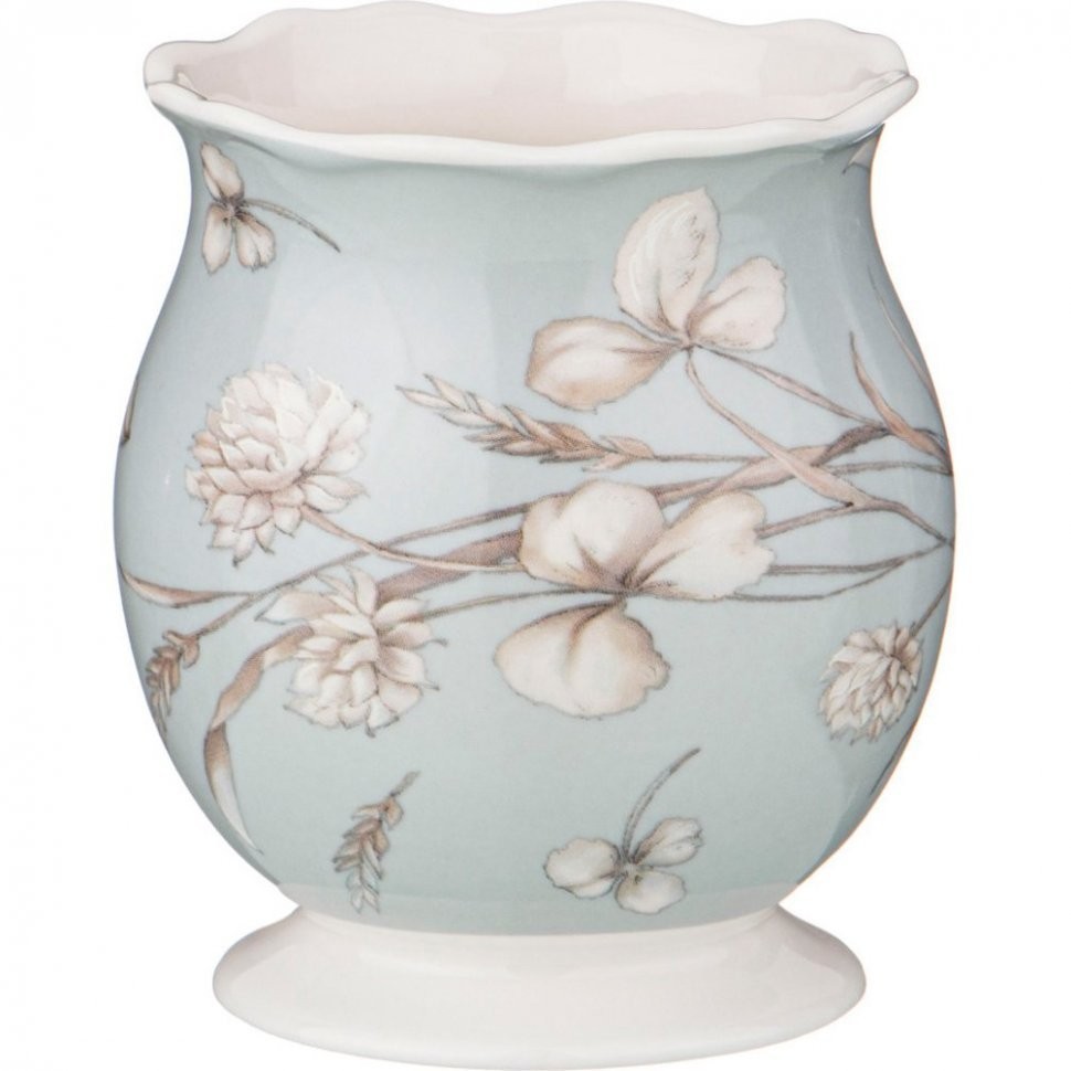 Подставка под чайные ложки lefard "белый цветок" 9 см голубая Lefard (86-2440)