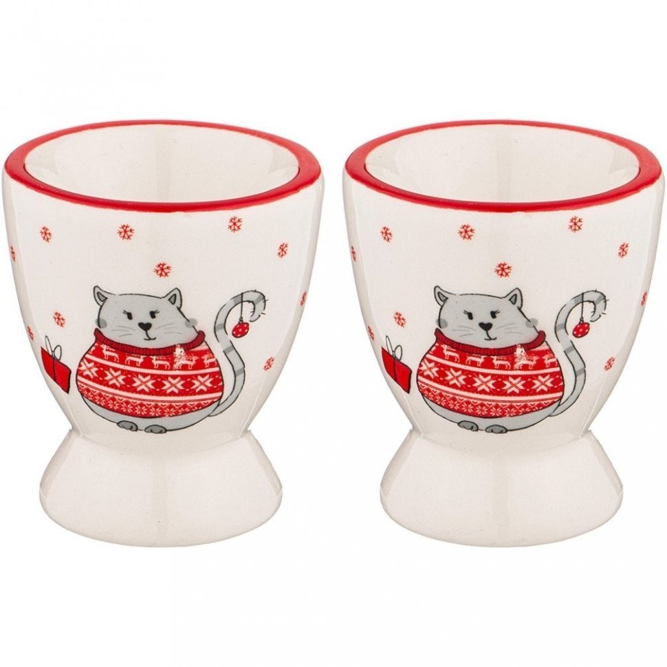 Набор подставок под яйцо из 2 шт.коллекция "christmas gift" 5.6x5.6x6.6 см Lefard (230-421)