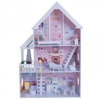Деревянный кукольный домик «Стейси Авенью» с мебелью 15 предметов (PD320-07)