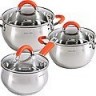 Набор кастрюль 3 шт из нержавеющей стали с крышками MAYER BOCH (30994)