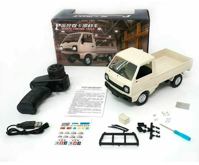 Радиоуправляемый японский белый грузовичок WPL Suzuki Carry ST90 1:16 - WPLD-12MINI