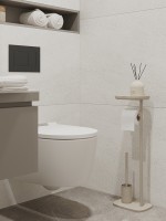 Держатель для туалетной бумаги с полочкой и ершиком slim, светло-серый (78862)