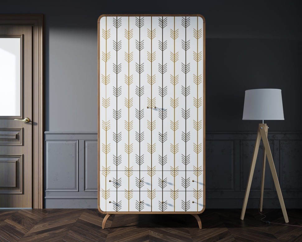 Шкаф в скандинавском стиле Ellipse Print с ящиками принт 2 арт EL15/print_02-ET