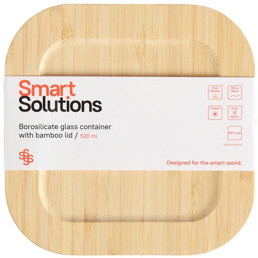 Контейнер для запекания и хранения smart solutions с крышкой из бамбука, 520 мл (73379)