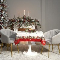 Скатерть &quot;морозко.снегири&quot; 140х180см, красный, 100% хлопок,твил пропитка Lefard (850-745-2)