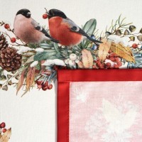 Скатерть &quot;морозко.снегири&quot; 140х180см, красный, 100% хлопок,твил пропитка Lefard (850-745-2)