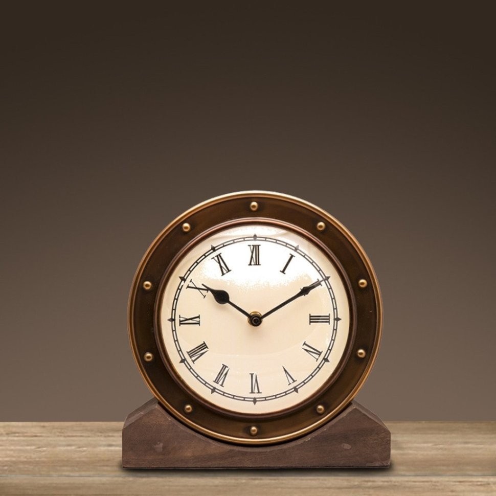 Часы Алейн DTR2104S/3Large, бронза, дерево, стекло, Bronze, RESTORATION HARDWARE