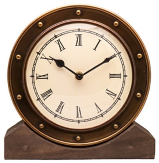 Часы Алейн DTR2104S/3Large, бронза, дерево, стекло, Bronze, RESTORATION HARDWARE