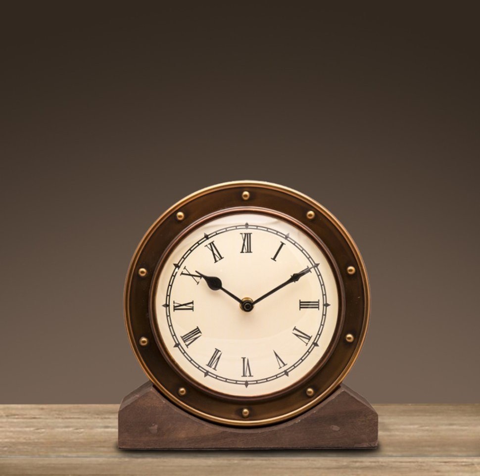 Часы Алейн DTR2104S/3Large, бронза, дерево, стекло, Bronze, RESTORATION HARDWARE