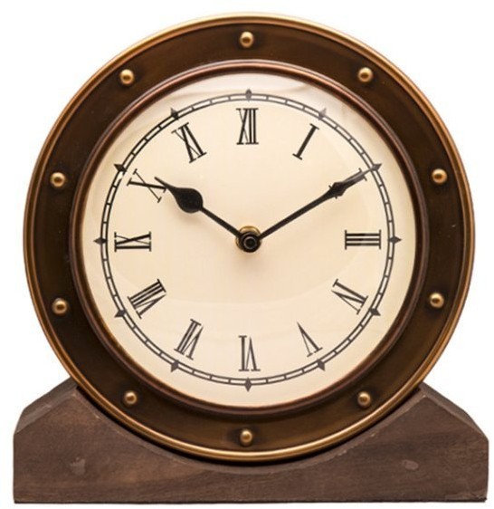 Часы Алейн DTR2104S/3Large, бронза, дерево, стекло, Bronze, RESTORATION HARDWARE