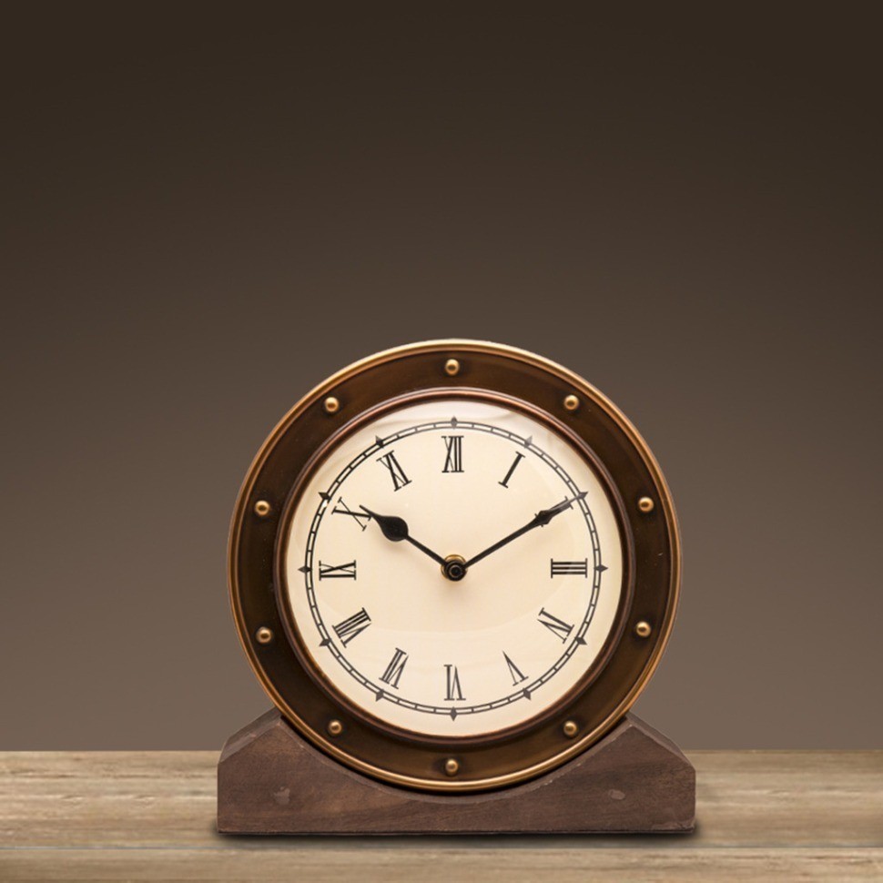 Часы Алейн DTR2104S/3Large, бронза, дерево, стекло, Bronze, RESTORATION HARDWARE