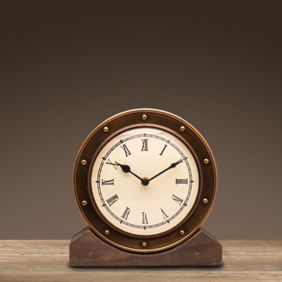 Часы Алейн DTR2104S/3Large, бронза, дерево, стекло, Bronze, RESTORATION HARDWARE