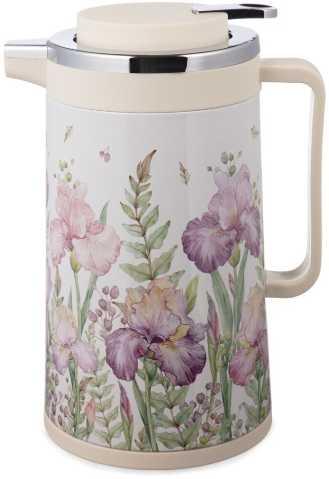 Термос со стеклянной колбой, 950 мл, крышка с клапаном, серия "irises" Agness (734-208)