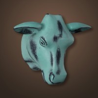 Голова быка 4094-B, металл, blue, ROOMERS FURNITURE