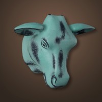 Голова быка 4094-B, металл, blue, ROOMERS FURNITURE