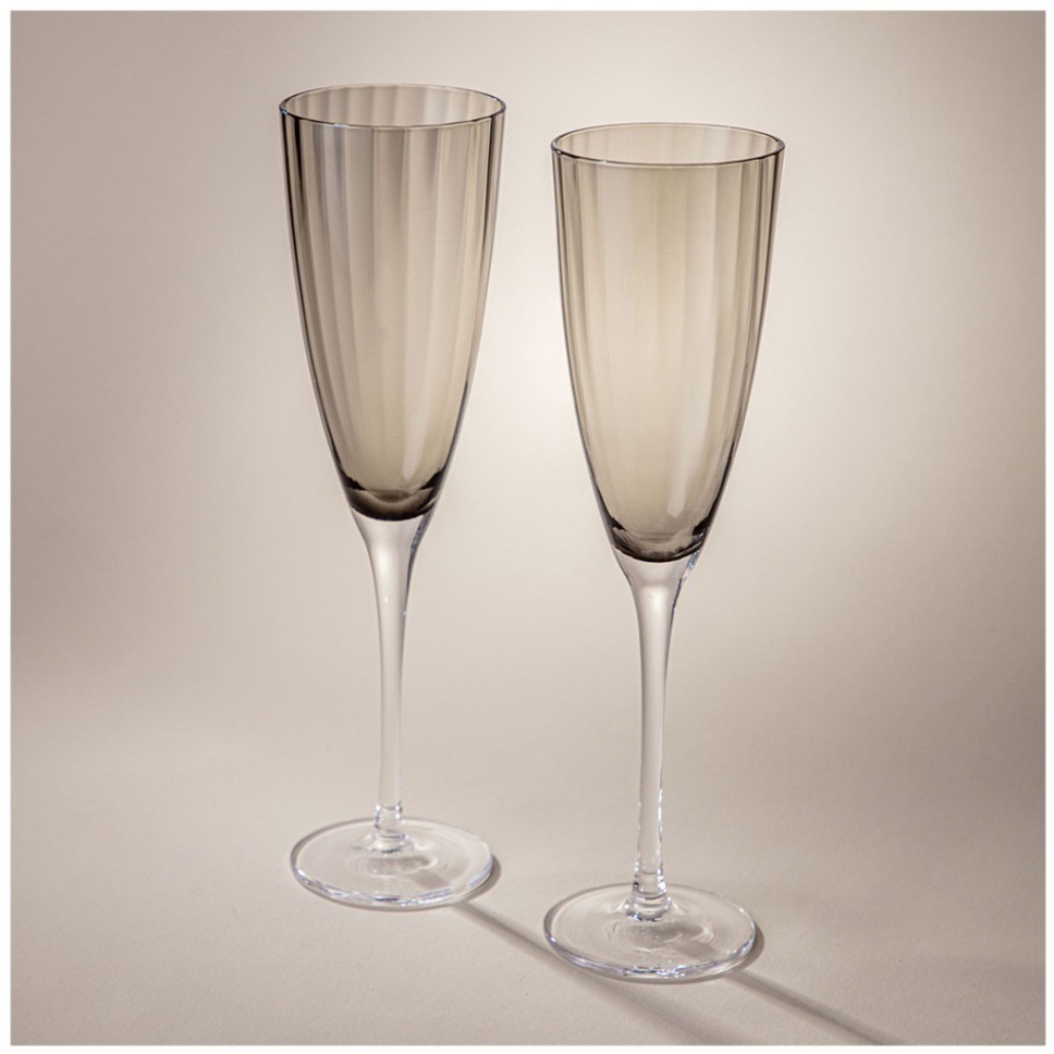 Набор бокалов для шампанского из 2 шт "mirage" grey 290 мл Lefard (693-017)